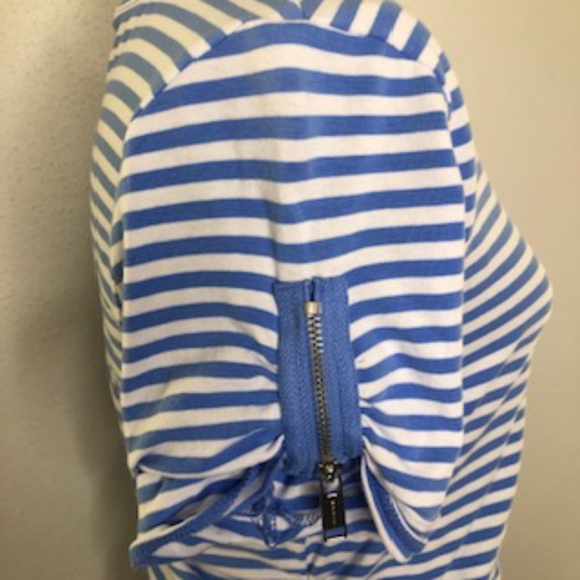 MICHAEL Michael Kors Zip Short Sleeve Scoop Neck Top Size L - Picture 5 of 9